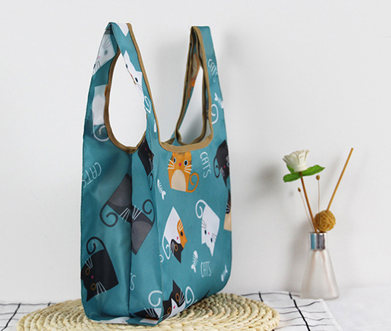 100pcs Small Shopping Bags Multi-Color Brief Portable Shopping Tote with Unique Cartoon Prints - Perfect for Everyday Use