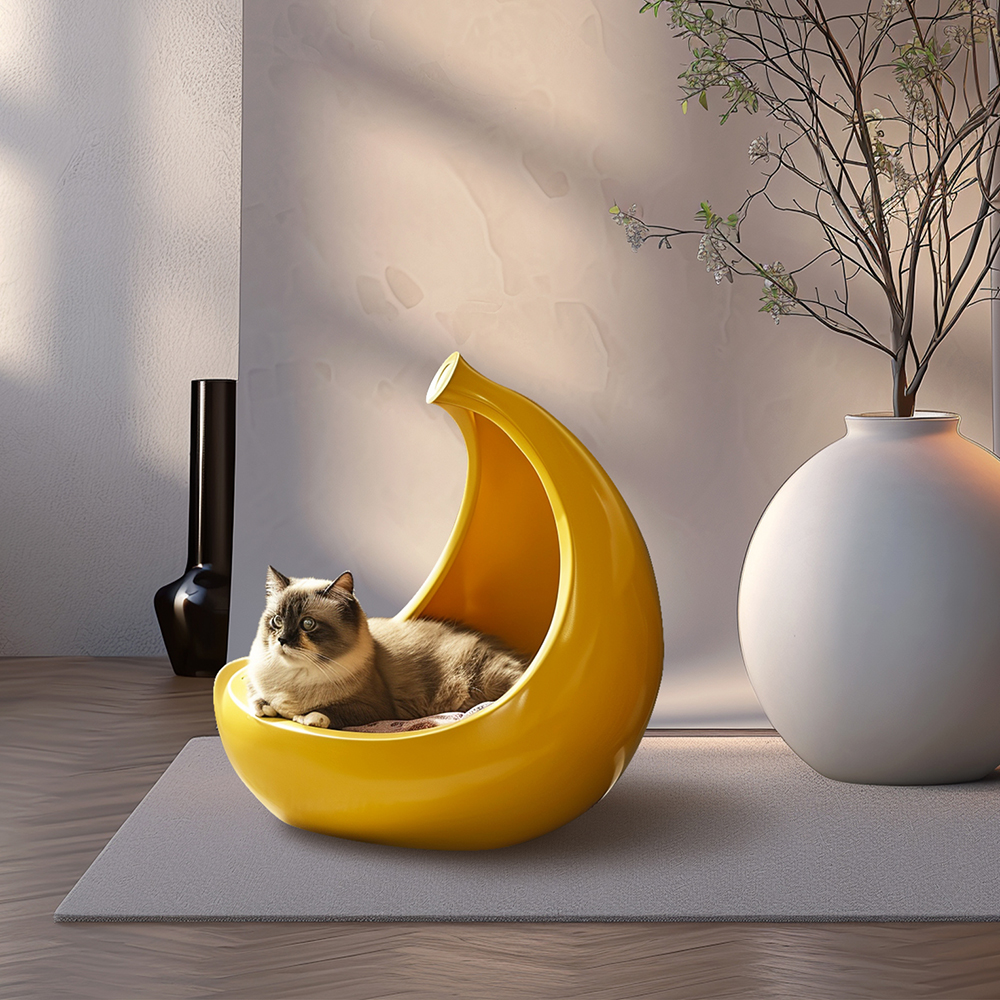 3D Printing Banana shaped Cat Bed Modern Cat Nest Decorative&Functional Pet House