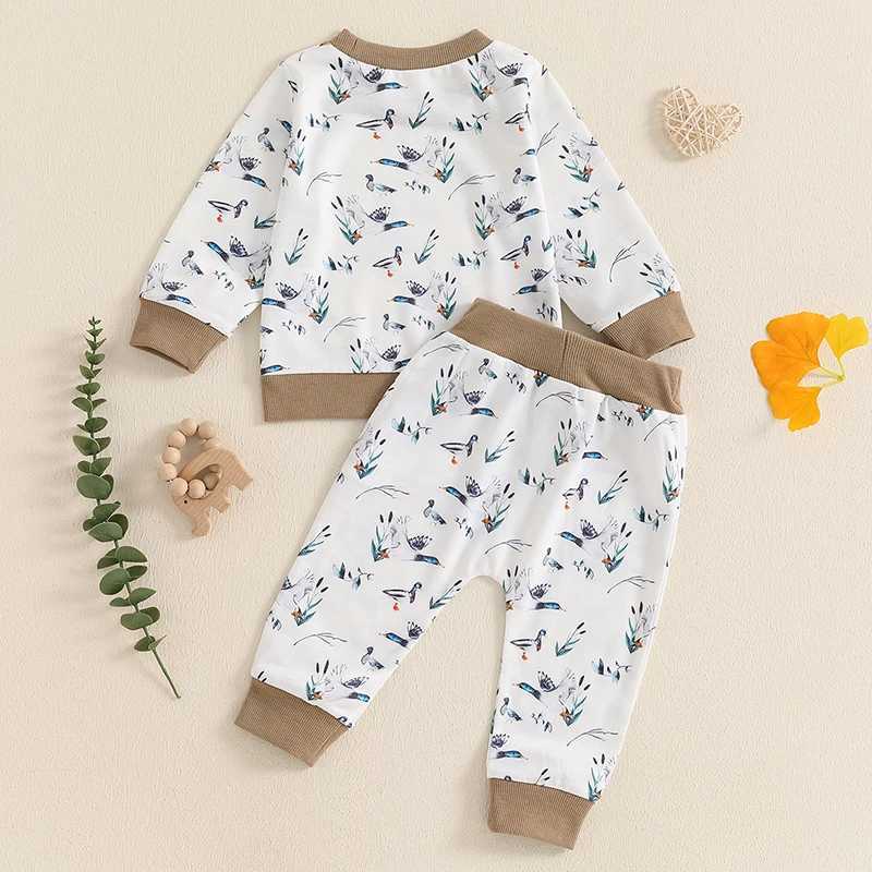 Clothing Sets Toddler Boy Winter Outfit Bear Print Hooded Jacket and Fleece Lined Pants 2 Piece Set for Baby Boy Warm Clothes H241126