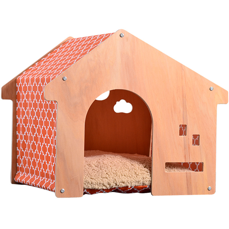 Luxury Eco-friendly Portable Cheap Multifunction Outdoor Large Pet Wooden Dogs House Bed