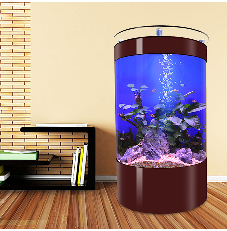 Customized half-rounded Acrylic aquarium fish tank Glass Bullet front fish tank aquarium with top bar