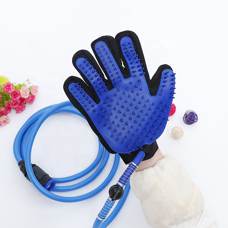 Silicone Pet Hair Remover Guantes de mascotas Deshedding Brush Gloves Pet Washing Grooming Glove Tools Dog Cat Massage Gloves