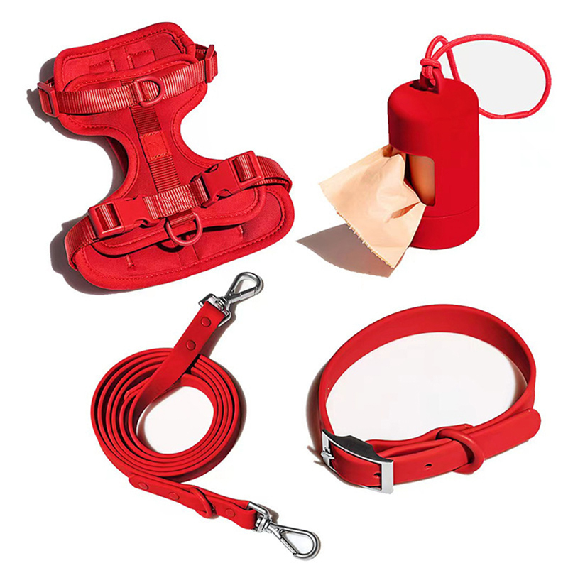 WeLove Factory Custom Logo Luxury No Pull Waterproof Training Lead Pet Cat Dog Poop Bag Holder PVC Harness Leash Collar Set