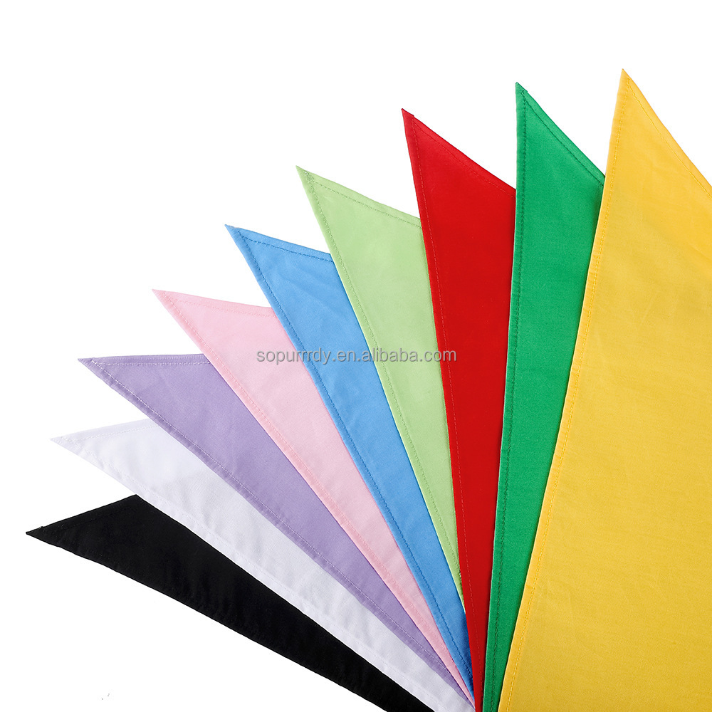 Hot Sale Promotional Gifts Custom Logo Pet Accessories Supplies Cotton Double Layer Printed Plaid Triangle Dog Scarf Bandana