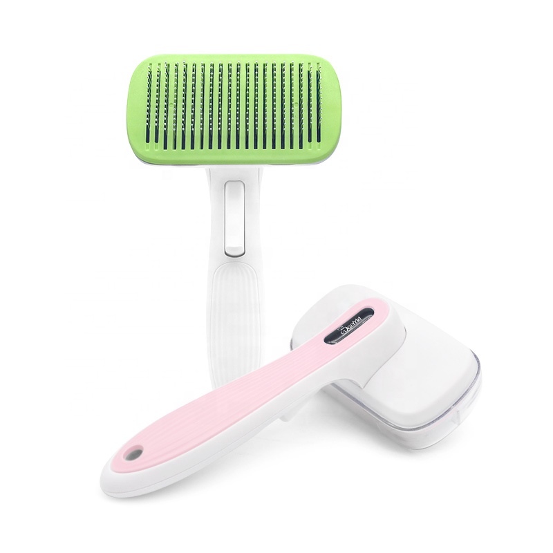 Wholesale custom trendy pet hair grooming self cleaning dog massage pet comb