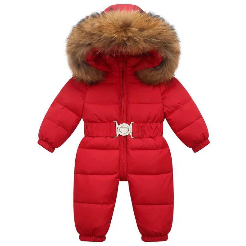 Down Coat Winter Ski Suit Baby Jumpsuit Boy Overalls Warm down jacket Kids toddler girl Clothes Children Clothing faux fur coat overcoat H241123
