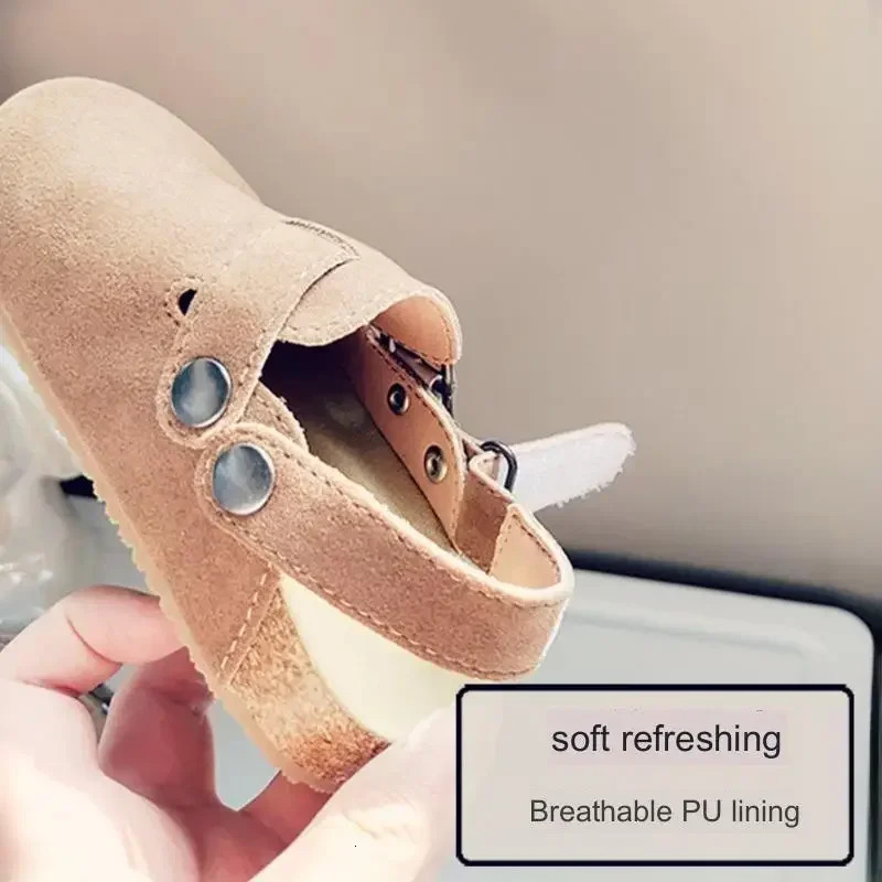Childrens Fleece Elastic Clogs Baby Boys Girls Plush SlipperPrewalker Winter Warm Soft Sole ShoesAnti-Slippery Footwear 241126