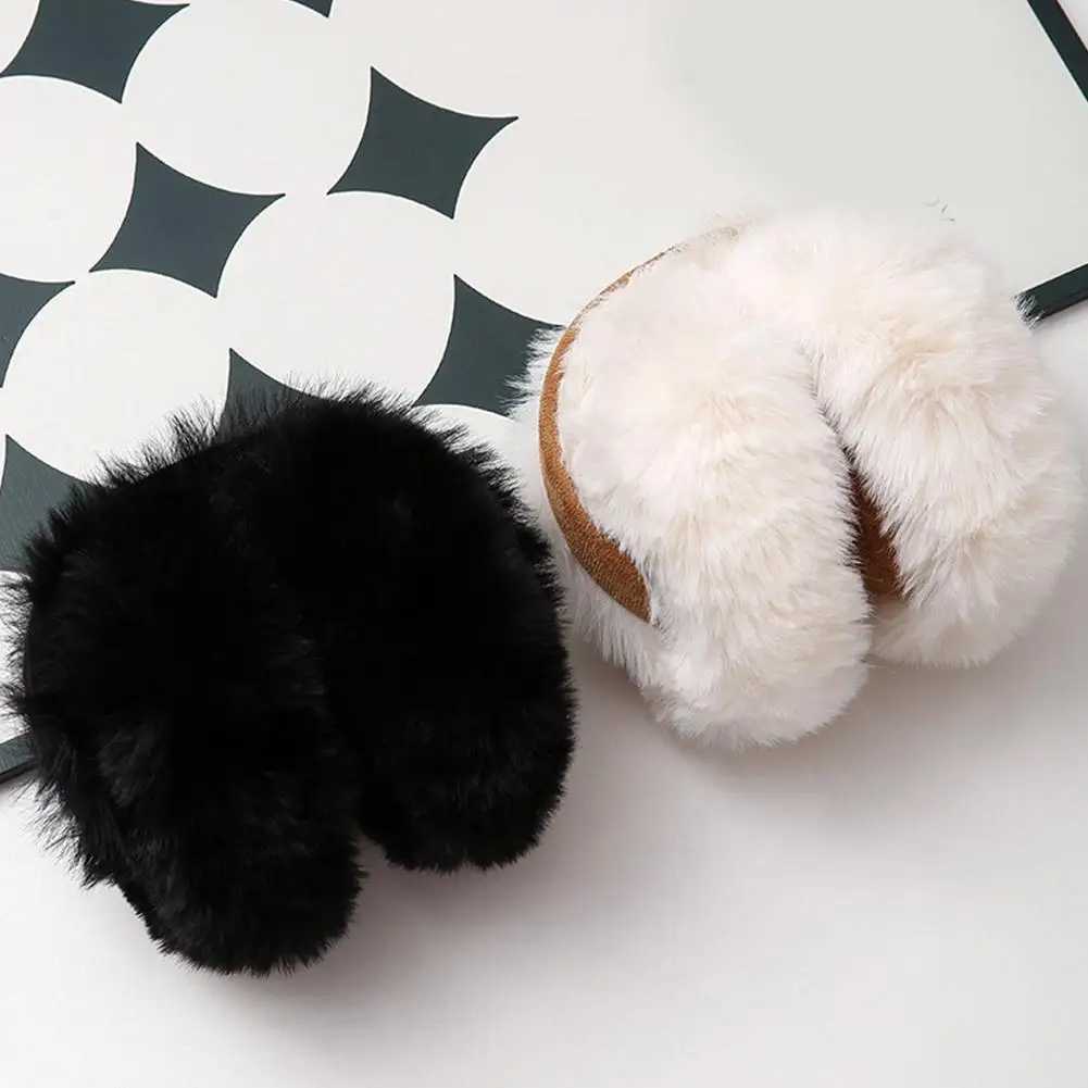 Fashion Plush Ear Muffs Foldable Thicken Ear Cover for Women Men Winter Warm Suede Earfl Outdoor Cold Protection EarmuffsXJ241126