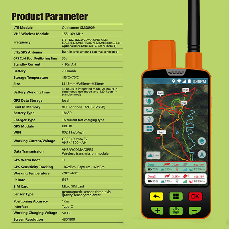 warehouse Handheld, big screen Tracking and Training Handheld, Use On Its Own or With Smartphone/ Dog Tracking Devices