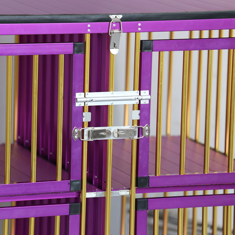 Pet trolley Factory wholesale portable folding travel dog show pet trolley purple-gold outdoor salon Four Wheeled factory Luxury