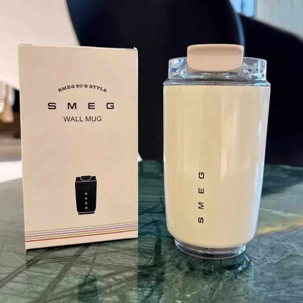 water bottle Hot SMEG 240ML Milk White Beverage Cup Travel Portable Drinking Cup Stainless Steel Vacuum Leak proof Coffee Thermos H241125