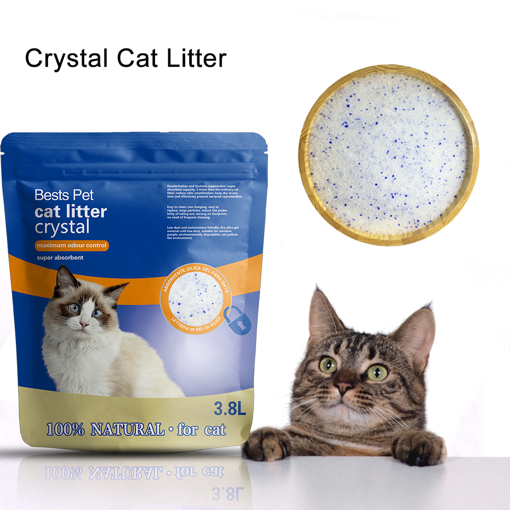 Chongci Premium Crystal Litter silicone clean Low Tracking silica gel cat crystal litter Lightly Scented crystal cat litter bulk
