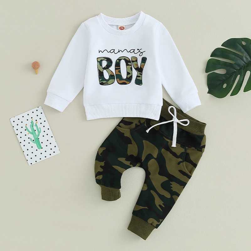 Clothing Sets Toddler Boy Winter Outfits Warm Fleece Hoodie Jogger Pants Set Camouflage Letter Print Tracksuit Kids Clothing H241126