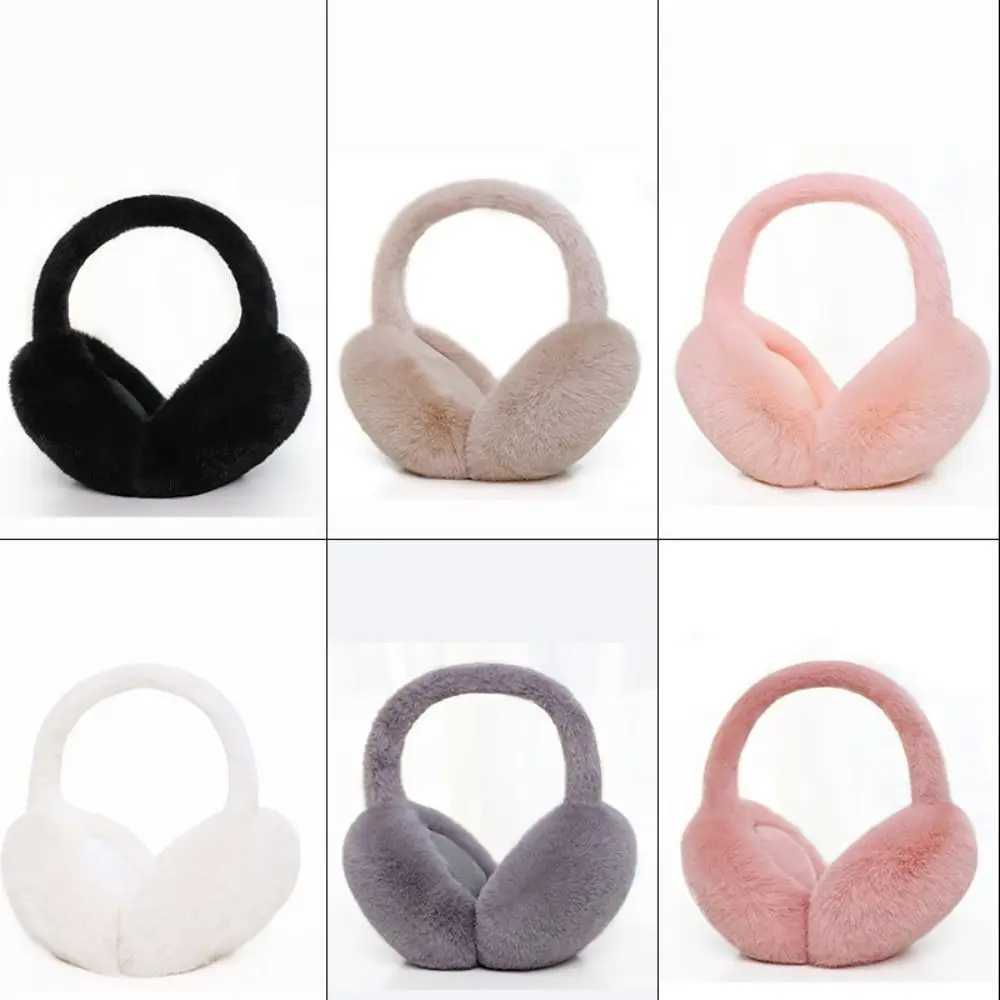 Fashionable autumn and winter earmuffs for women plush solid color adjustable warm folding earmuffs W241126