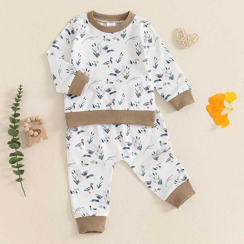 Clothing Sets Toddler Boy Winter Outfit Bear Print Hooded Jacket and Fleece Lined Pants 2 Piece Set for Baby Boy Warm Clothes H241126
