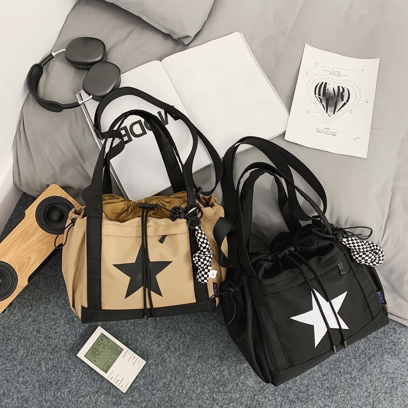 New Ins Style Large Capacity Canvas Bag Trendy Casual Shoulder Bag Student Commuting Crossbody Bag