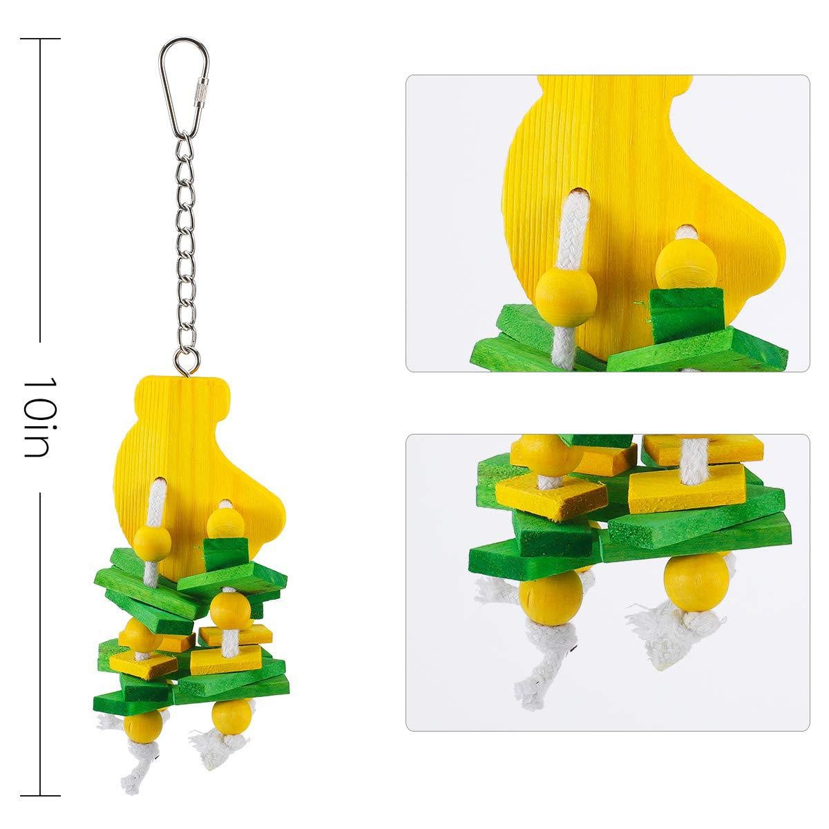 Multicolored Wooden Blocks Flying Pet Bird Chew Toy for Bird Toy Parrot Parts
