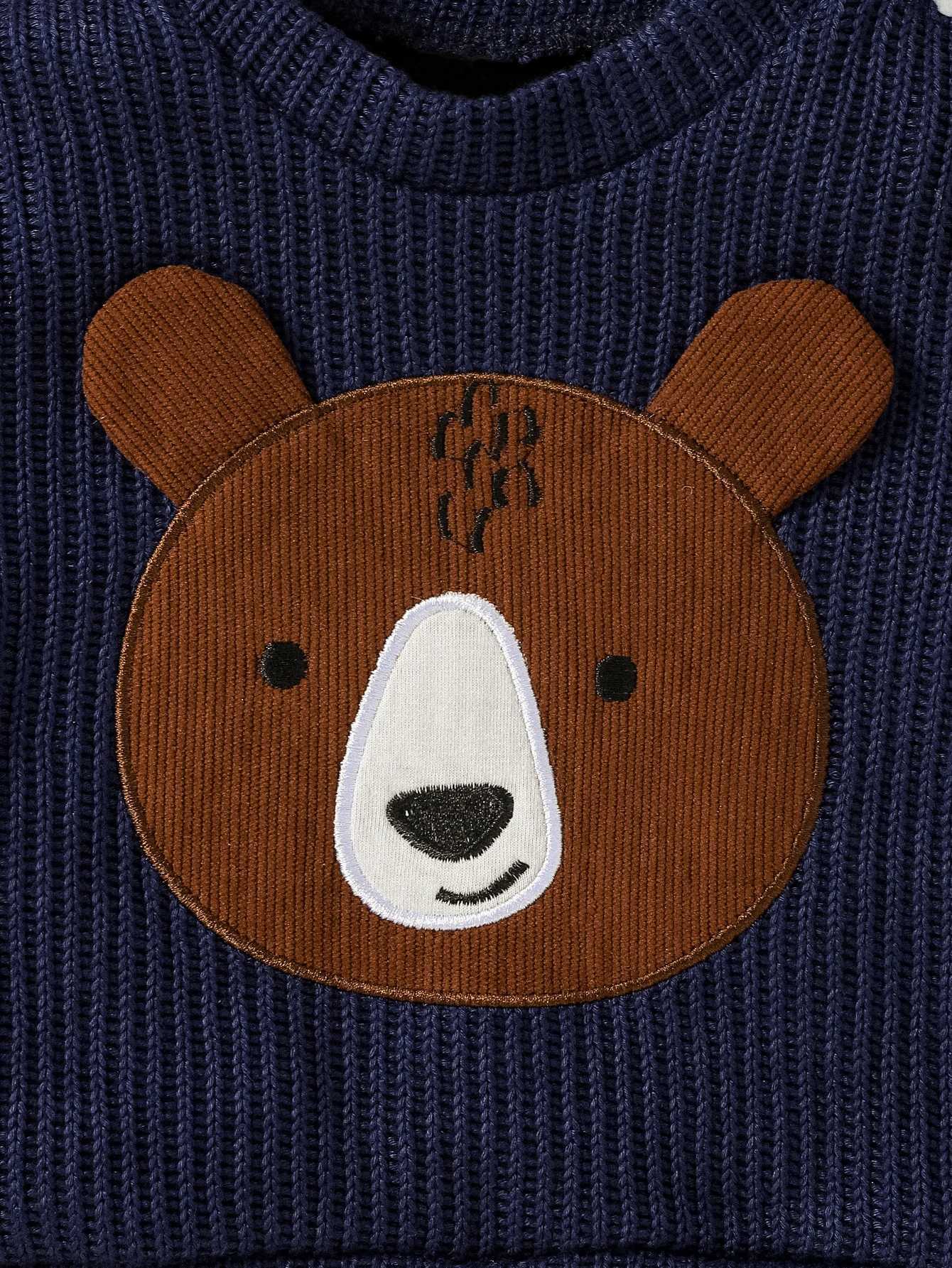 Clothing Sets Baby Boy Fall/Winter Long Sleeve 2pcs Cartoon Bear Sweatshirt + Suspender Trousers For Fashion Outdoor Streetewar Clothes Set H241126