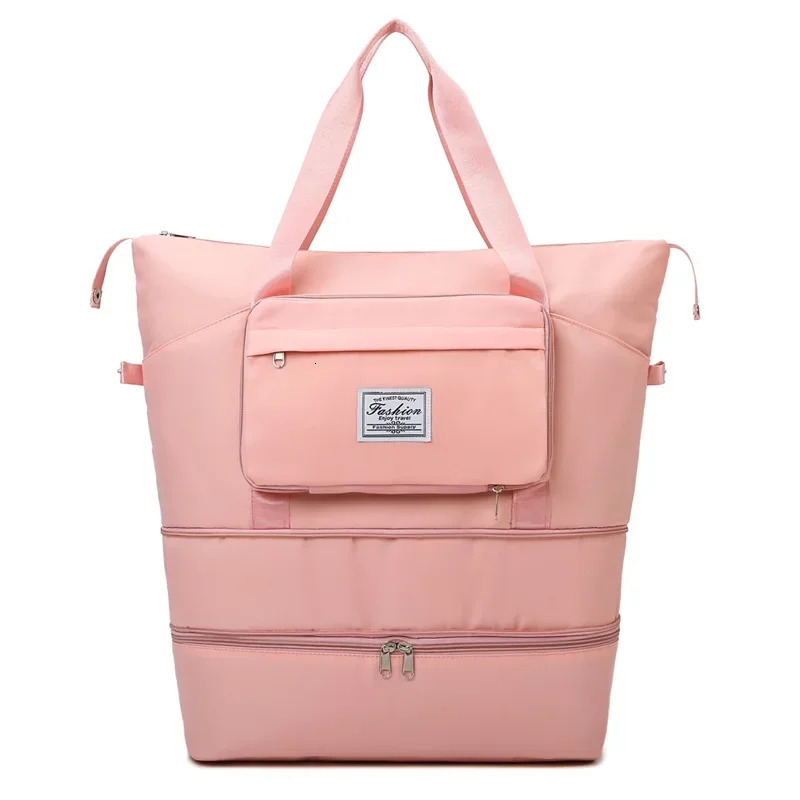 Waterproof Portable Travel Bag Expandable Handbag Nylon Large Capacity Short Distance Luggage Bag Sports and Fitness Bag 241114