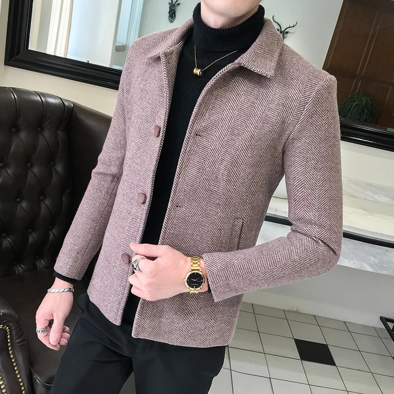 Mens Wool Coat Blends Plus Cotton Thick Warm Classic Jackets Size Casual Solid Fashion High Quality Fall Winter 2024 N31 241120