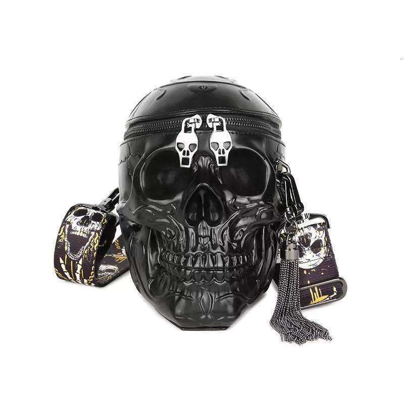 2025 new dark skull funny Halloween style women's tassel shoulder crossbody bag