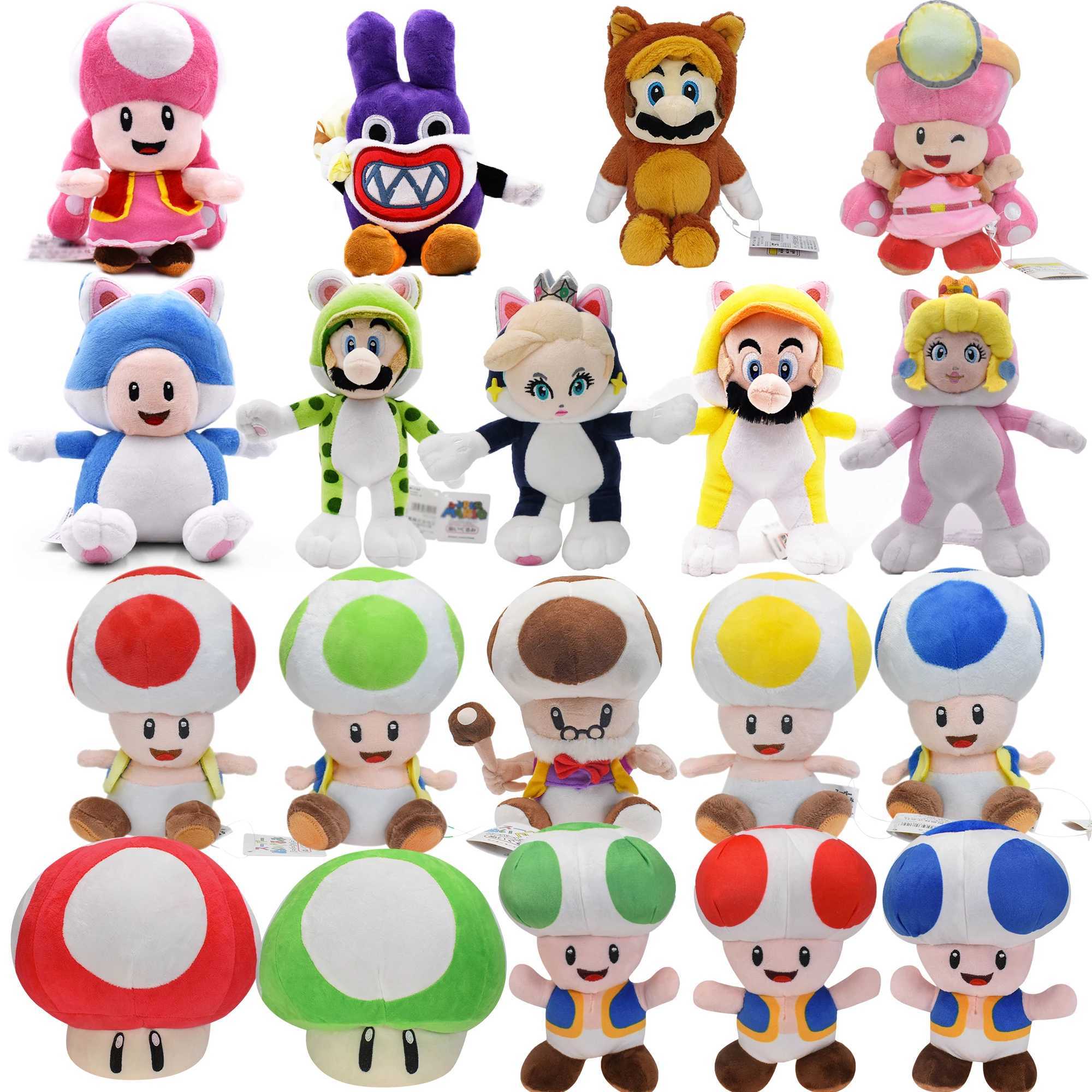 Plush Dolls Toad Toadette Mushroom Brother Plush Toy Luigi Cat Rosna Princess Peach Stuffed Doll Soft Toy Childrens Birthday Gift T241123