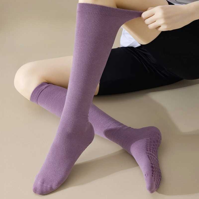 Comprion Socks Stockings Women Profional Silicone Anti-slip Pilates Yoga Socks Solid Color Cotton Floor Gym Fitn SocksXJ241125