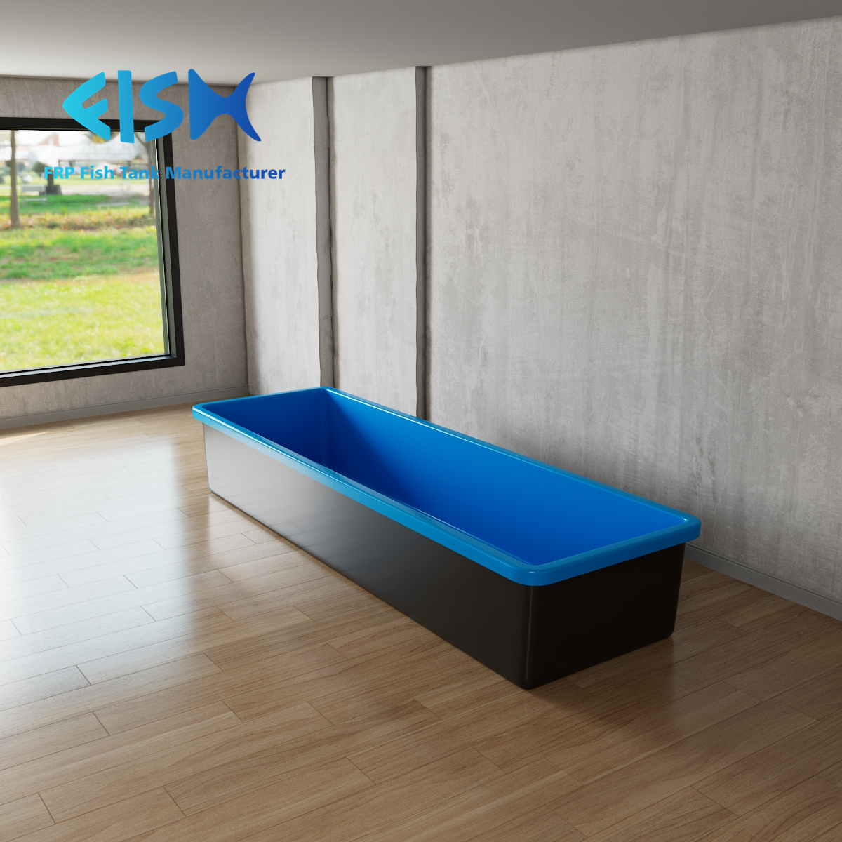 FISH Factory customization large warehouse fresh water fiberglass duracast rectangular open top aquaculture aquarium peceras