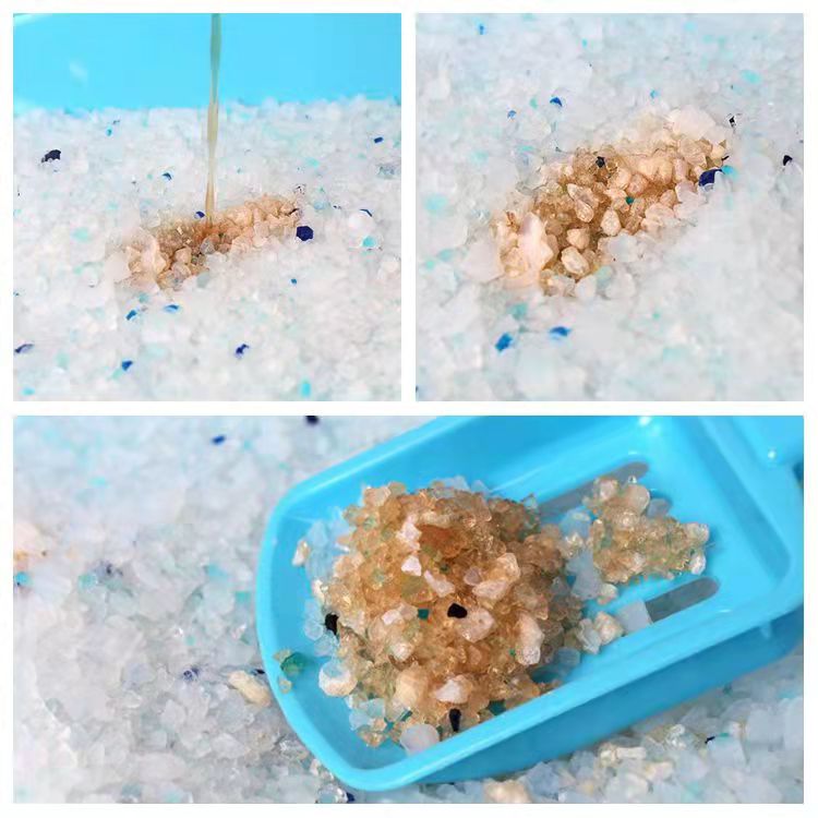 Factory direct wholesale 1-8mm 1.7kg Pet Products Supply Silica Gel Sand Filler Clean Blue Crystal Silicone Cat Litter