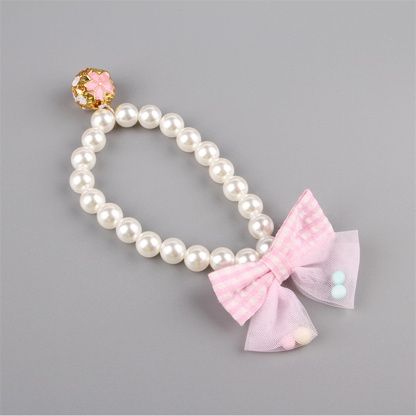 Pet pearls Necklace Butterfly Collar Cat accessories chokers Small and medium-sized dog collar