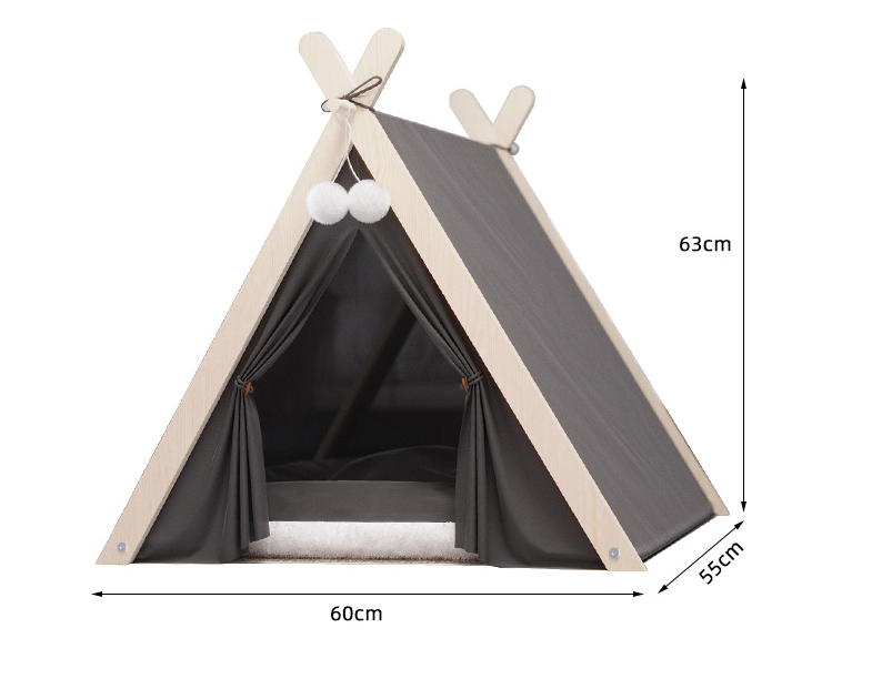 All-season Multi-colored Wood Removable Washable Collapsible Comfortable Pet Tent for Dog Cat