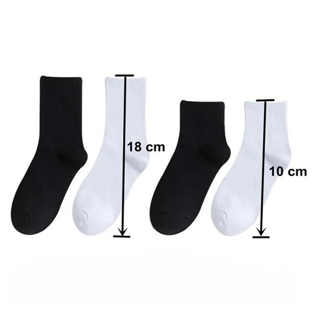 10 pairs of mens organic cotton high-quality white black business casual spring/summer womens long/short tube socks 241126