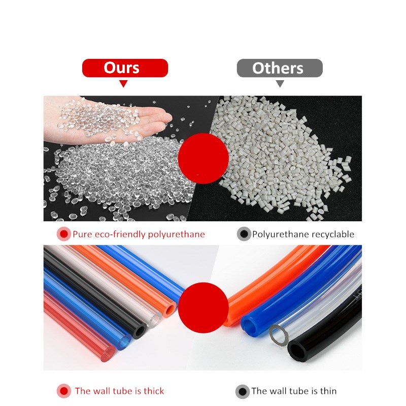 Polyurethane Hose PU Tube 4*6mm Blue Black Orange Transparent PU Air Water Hose for Aquarium
