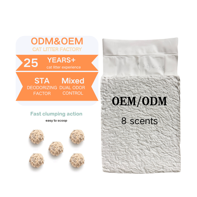 OEM&ODM Factory Eco-friendly Natural Dust Free organic cat sand Premium Quick Clumping tofu cat litter