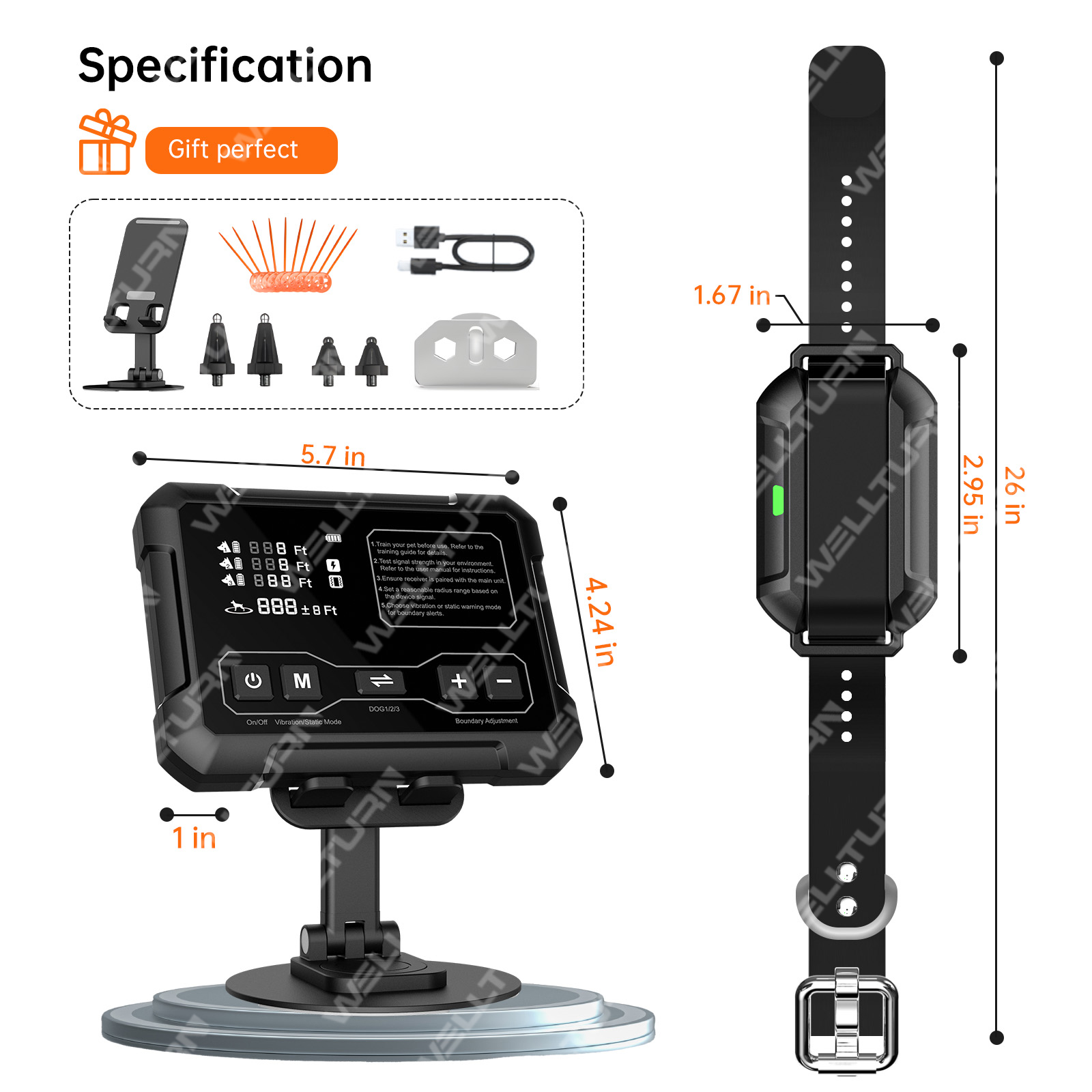 Patented New Product Range 10-120ft Wireless Dog Fence System for 3 Dogs Radar Wireless Fence Training Collar Wireless Dog Fence