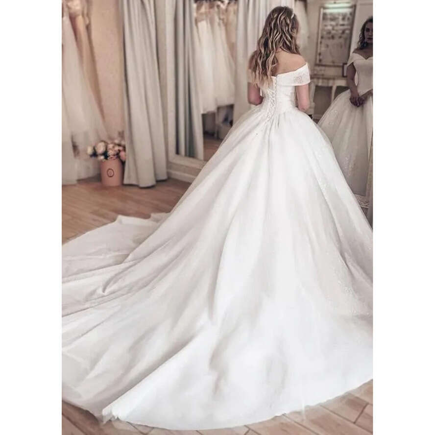 Arabic Vintage Sparking Tulle Ball Dresses 2020 Off The Shoulder Beaded Crystals Bridal Wedding Gowns With Lace Up