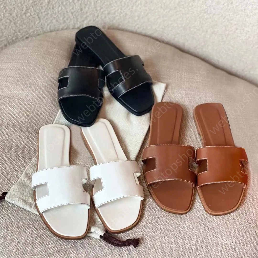 Designer slipper fashion Women slippers lady casual letter Slippers Classic latest and hottest white brown outdoor beach slides Summer flats sandals size35-42