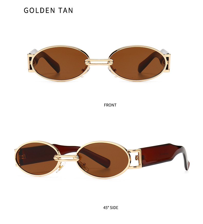 Fashion women's round frame full frame glasses personalised metal frame decorative glasses suitable for travelling and taking photos