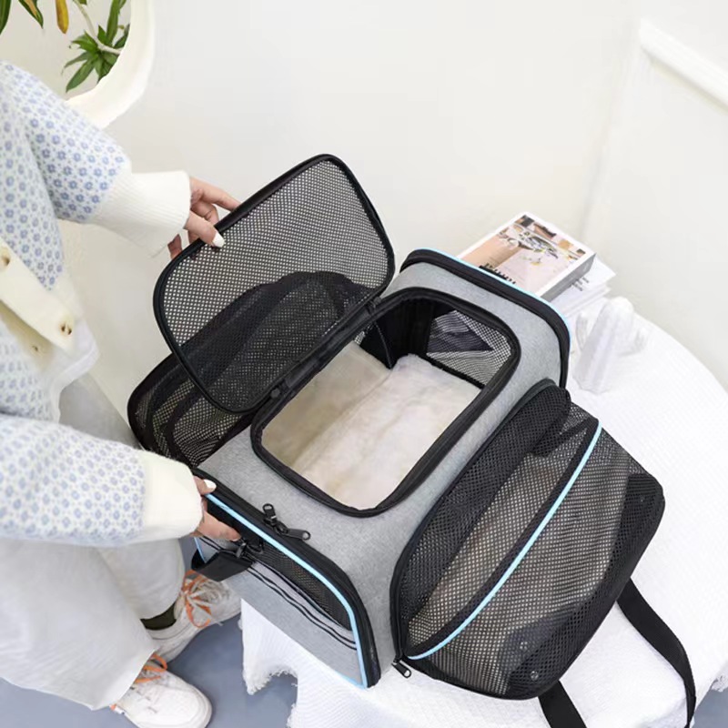 Cat Backpack Universal Pet Carrier Expandable Dog Carrier With 3 Doors For Cats Dogs