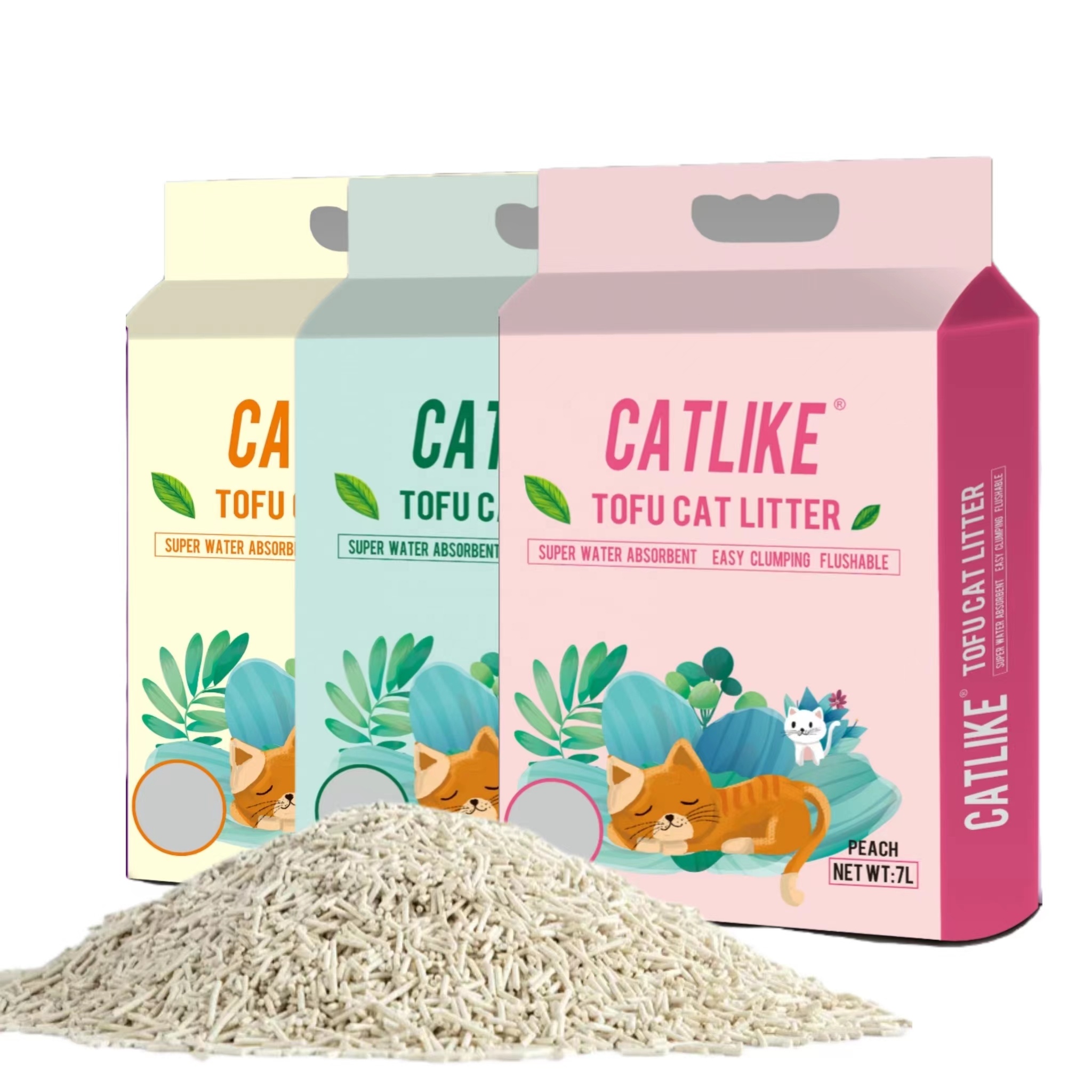 Pet Supplies Cat Litter Sand Scoopable Clumping Safe Clean Dust Free Soybean Tofu Cat Litter Sale Catlike