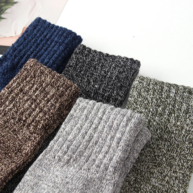 High quality 5 pairs/batch mens wool socks thick business calcium Hombre thick socks winter warm long socks mens 241126