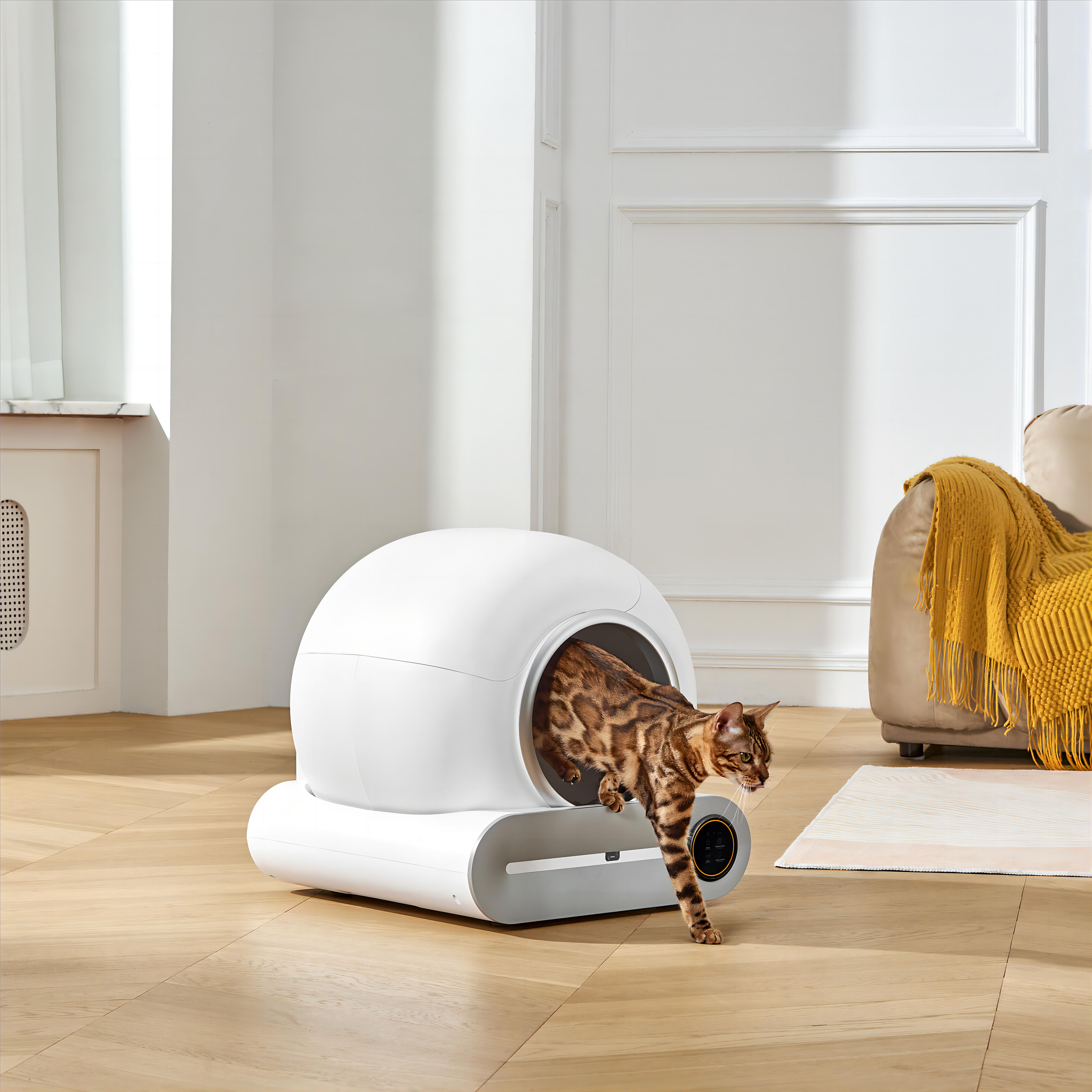 Wholesale custom smart remote control noiseless intelligent automatic toilet self cleaning box smart automatic cat litter box