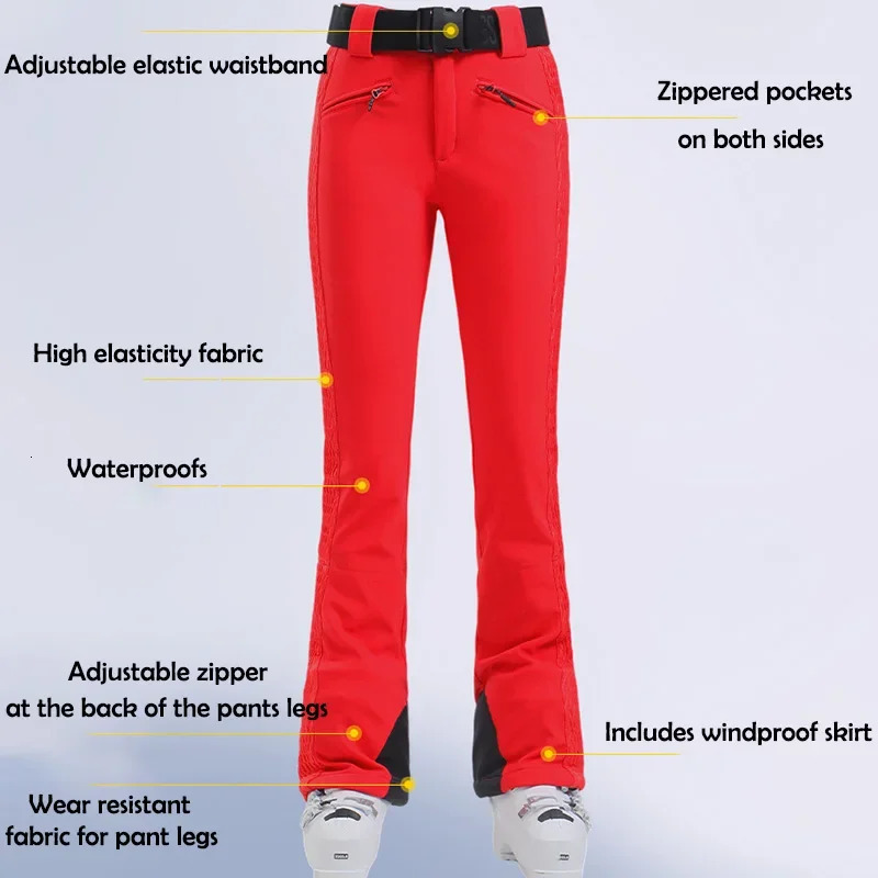 Skiing Pants Women Sport Ski Overall Windproof Waterproof Snow Clothing Mountain Slim Snowboard Wear Winter Ski Trousers 241125