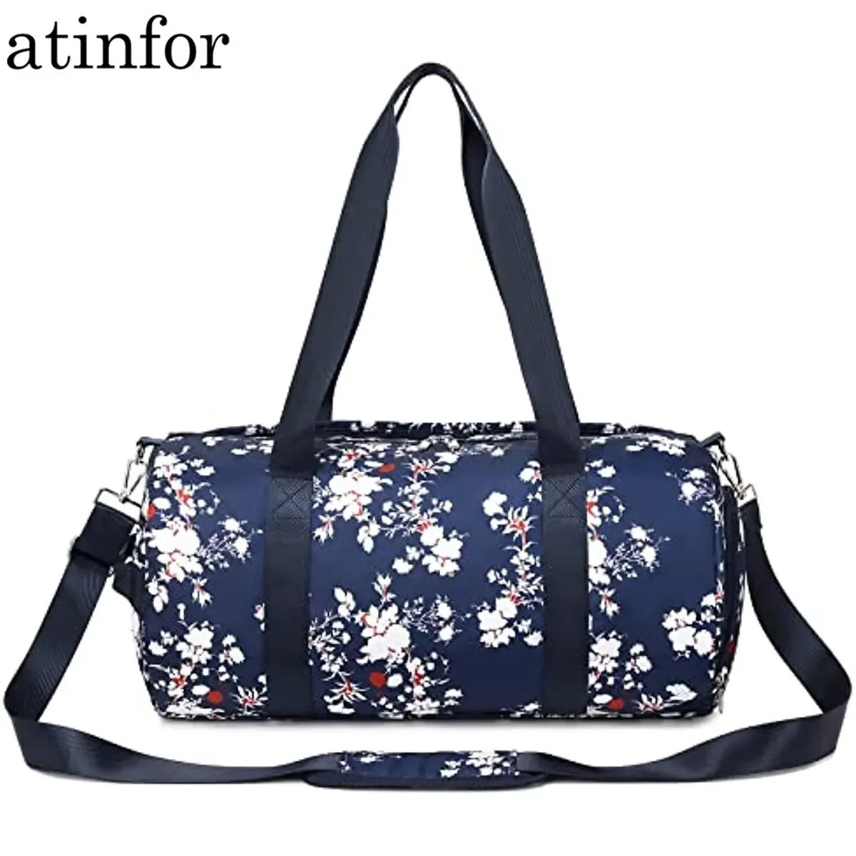 atinfor Printing Traveling Bag Women Workout Duffel Bag Fitness Bag with Wet Pocket and Shoe Compartment Plum Blossom Flower 241114