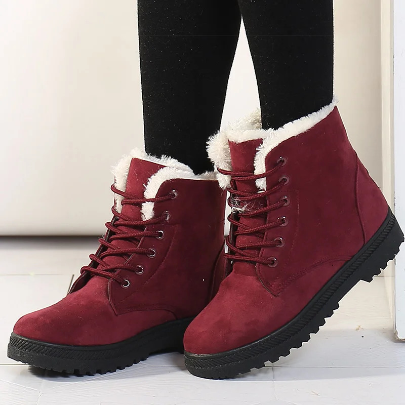 Women Boots Warm Fur Ankle Boots For Women Winter Boots Black Heels Snow Botas mujer Elegant Woman Heeled Shoes Winter Shoes 241126