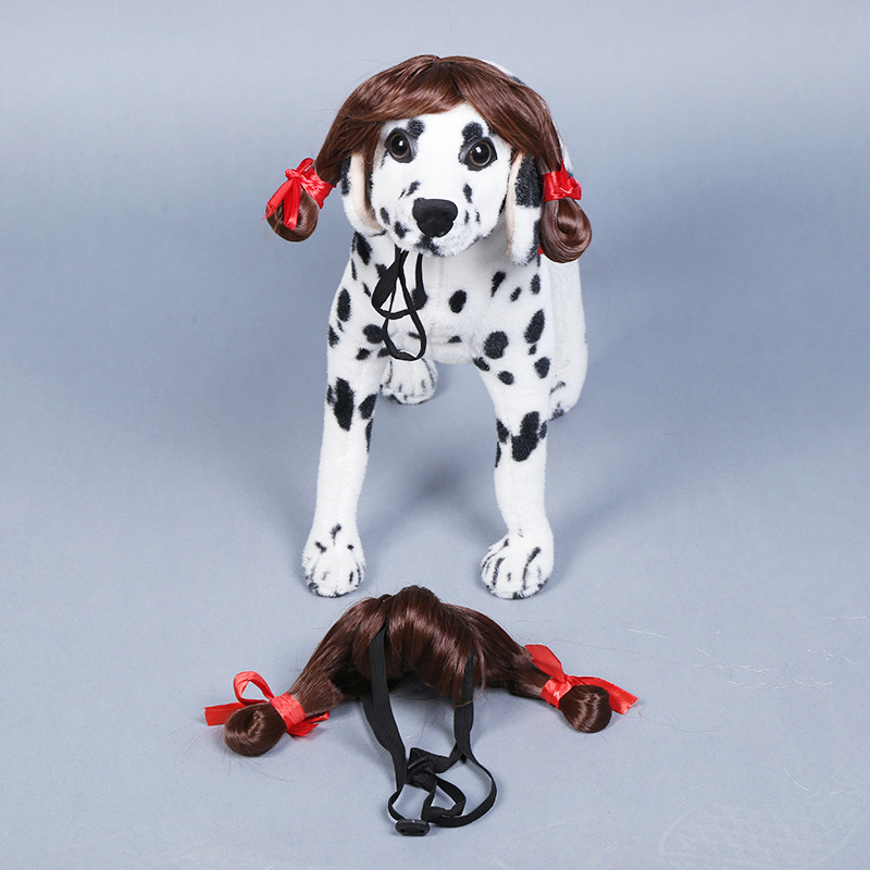 Pet Costumes Synthetic Accessories Pet Wig Small Dog Headgear for Halloween Christmas Eve Festival Party Decor