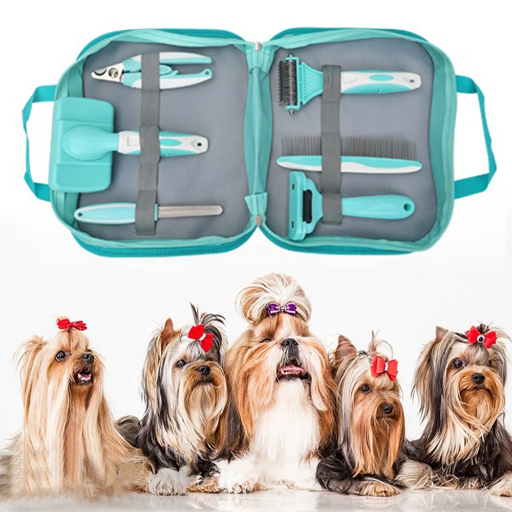 Cat Brush Kit for Grooming Short & Long Haired Cats 6 in 1 Pet Grooming Set for Small Animals