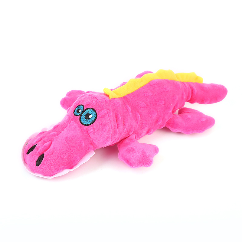 Cute Plush Pet Squeak Toys Crocodile Shape Dog Toys Linen Dog Plush Toys Interaction Play Puppy Dog Supplies