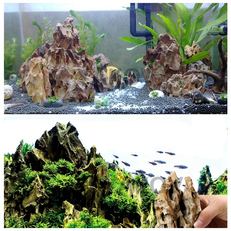 factory supply aquarium decoration brown dragon stone rocks