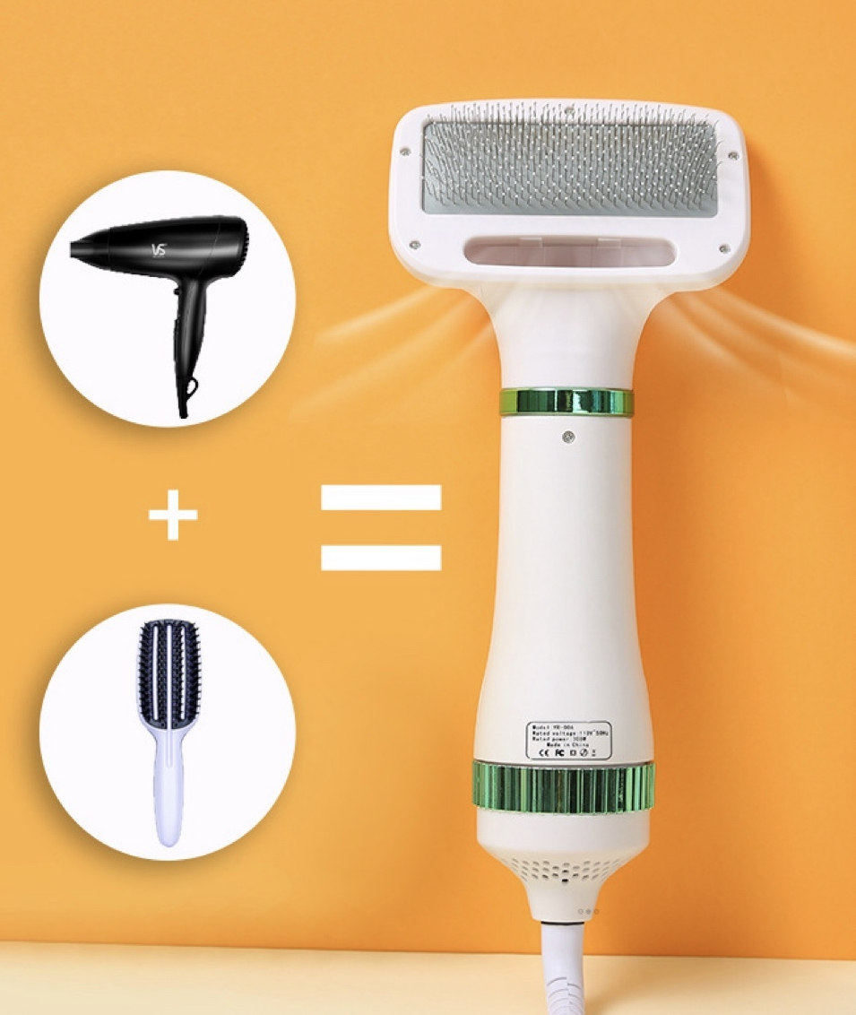 Fashion Pet Cat Comb Portable Pet Blow Hair Dryer Brush Tool Grooming Self Cleaning Pet Brush